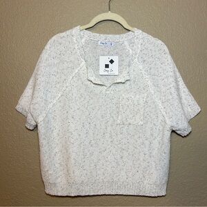 NWT Cozy Co Lightweight Knit Mélange Sweater Top in Oatmeal Size Small